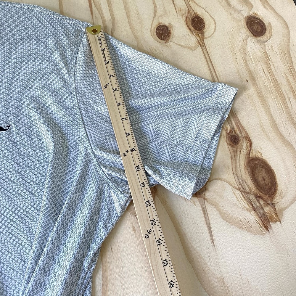 Vineyard Vines Polo Mens XL Green On-The-Go Sankaty Golf Whale Logo Performance - Picture 3 of 9